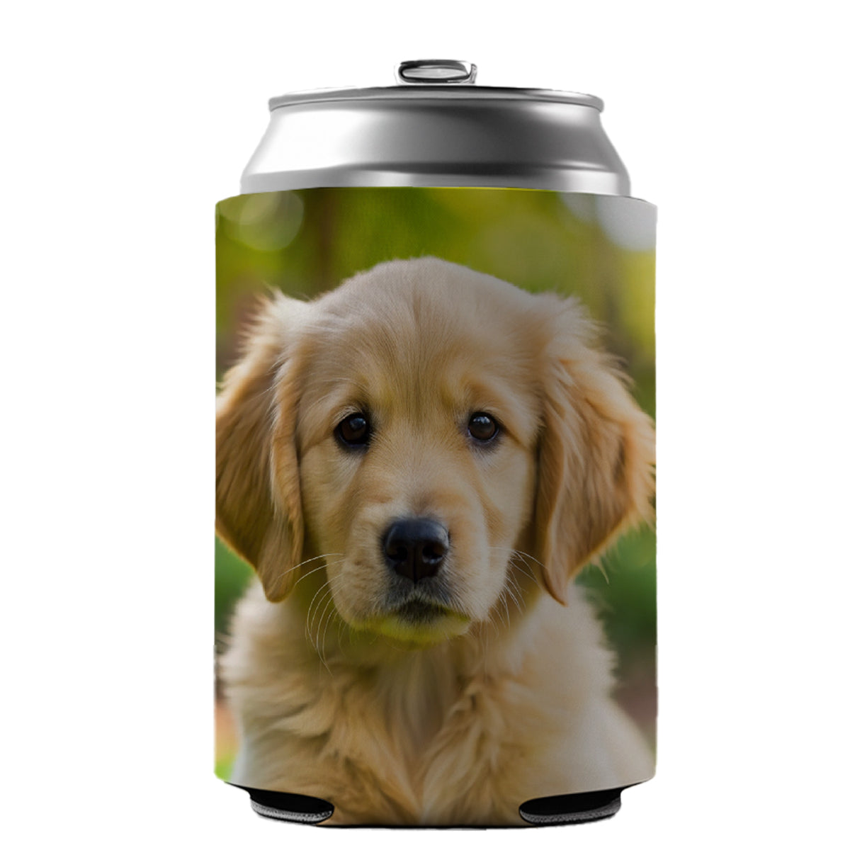Golden Retriever Dog Puppy Photo Can Cooler Beer Soda Drink Insulated Holder Sleeve Hugger