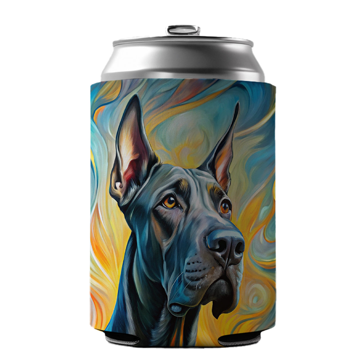 Great Dane Dog Abstract Art Can Cooler Beer Soda Drink Insulated Holder Sleeve Hugger