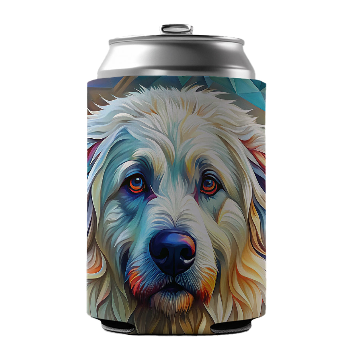 Great Pyrenees Dog Abstract Stylized Art Can Cooler Beer Soda Drink Insulated Holder Sleeve Hugger