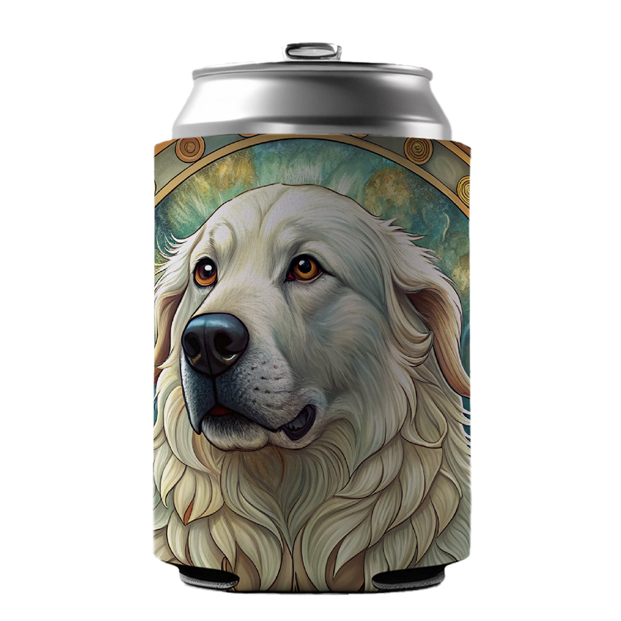 Great Pyrenees Dog Art Nouveau Can Cooler Beer Soda Drink Insulated Holder Sleeve Hugger