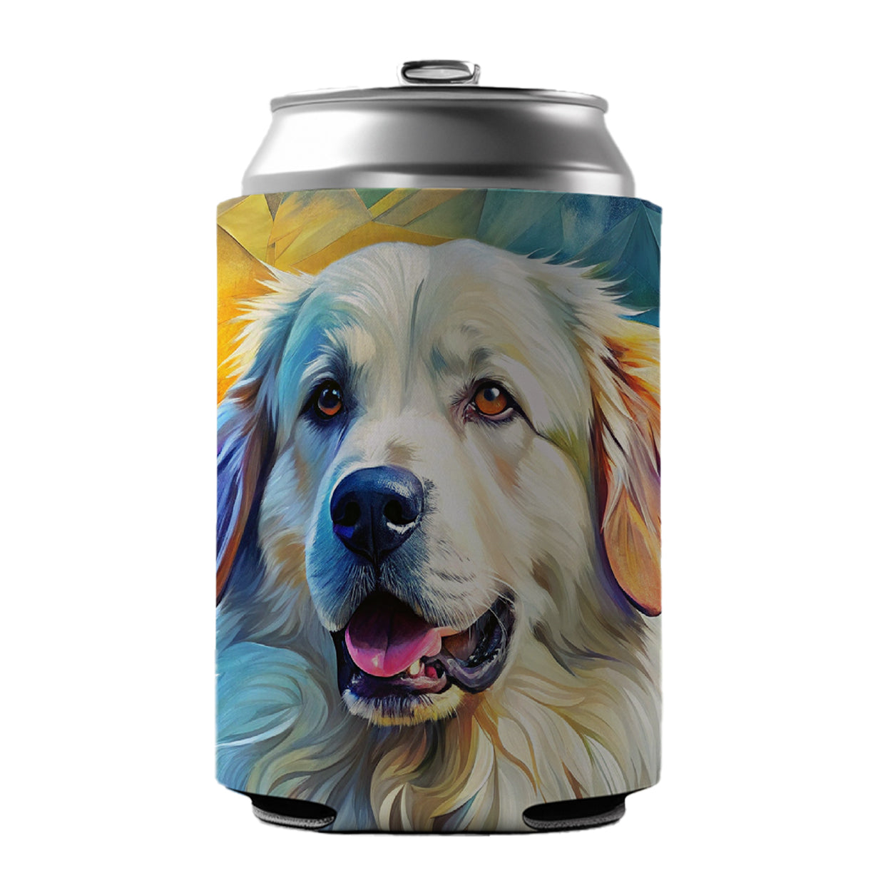Great Pyrenees Dog Contemporary Art Can Cooler Beer Soda Drink Insulated Holder Sleeve Hugger