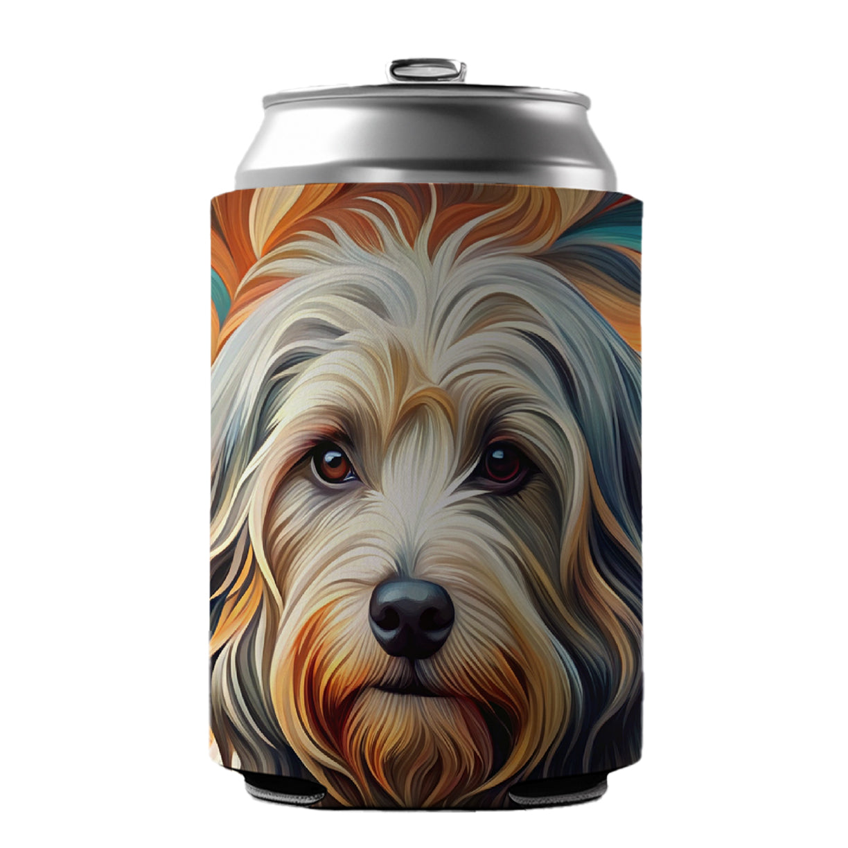 Havanese Dog Abstract Stylized Art Can Cooler Beer Soda Drink Insulated Holder Sleeve Hugger
