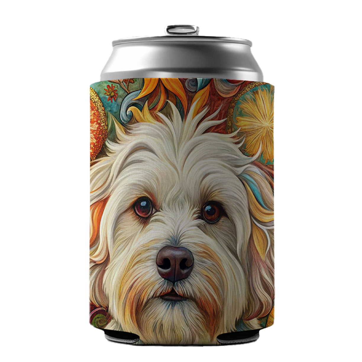 Havanese Dog Bohemian Art Can Cooler Beer Soda Drink Insulated Holder Sleeve Hugger