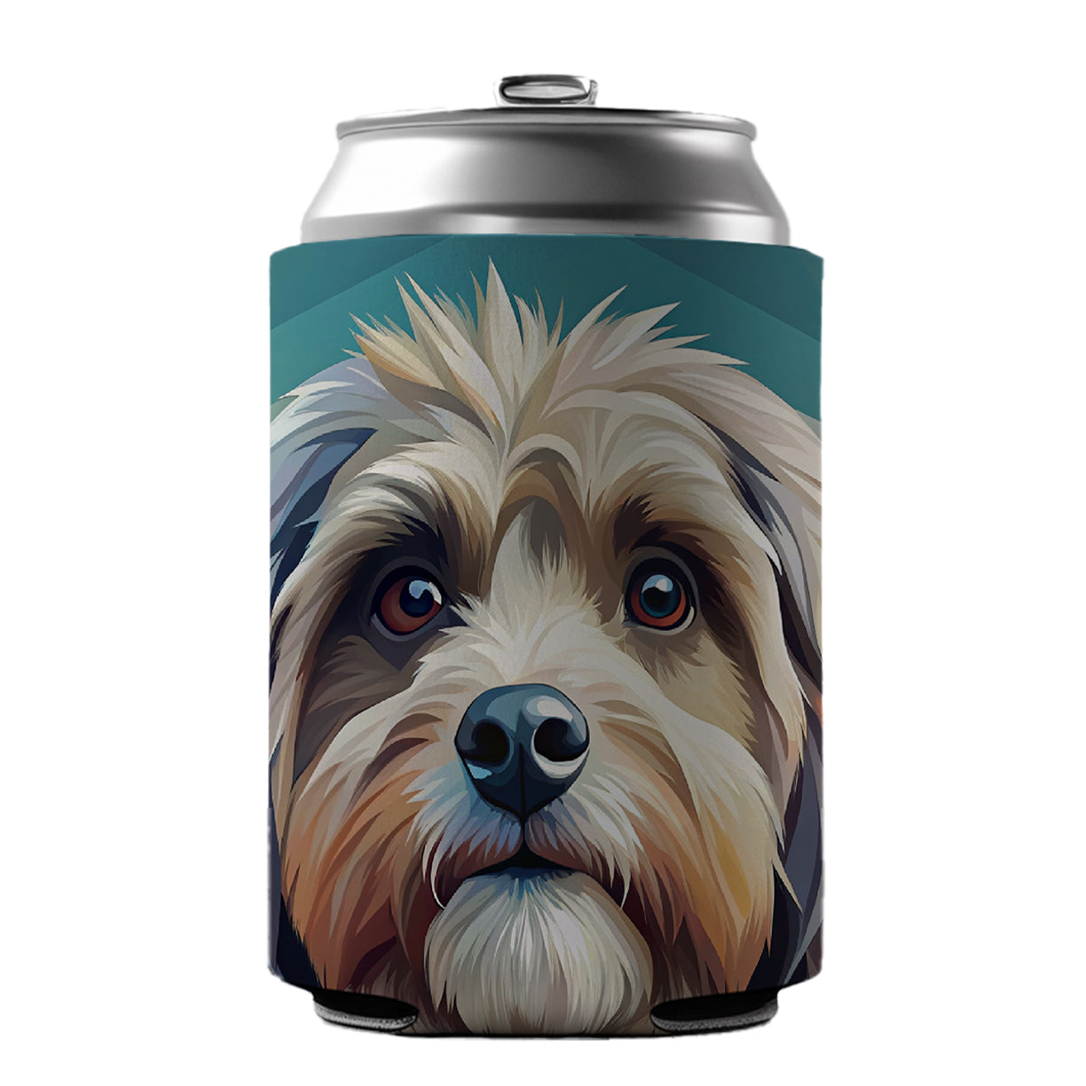Havanese Dog Contemporary Art Can Cooler Beer Soda Drink Insulated Holder Sleeve Hugger