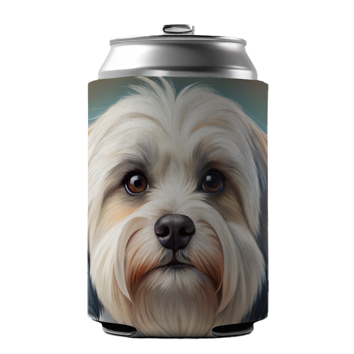 Havanese Dog Illustration Can Cooler Beer Soda Drink Insulated Holder Sleeve Hugger
