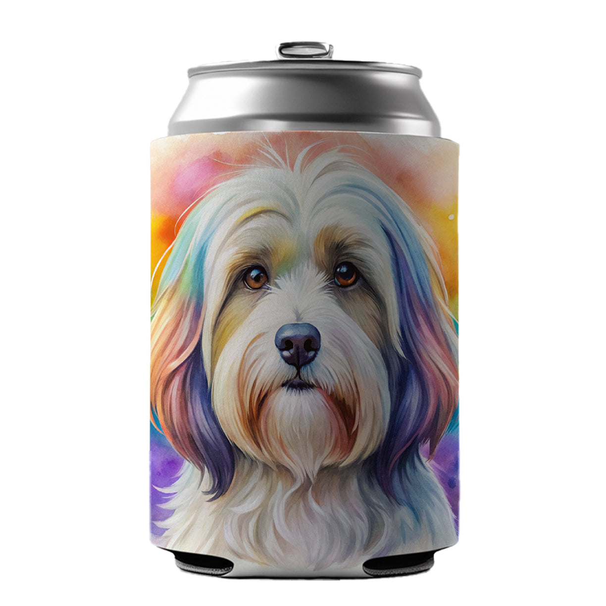 Havanese Dog Watercolor Style Can Cooler Beer Soda Drink Insulated Holder Sleeve Hugger