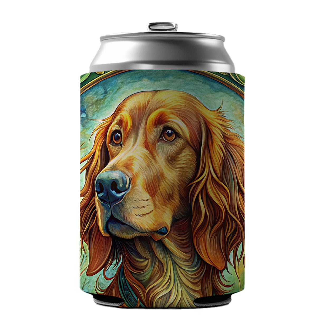 Irish Setter Dog Art Nouveau Can Cooler Beer Soda Drink Insulated Holder Sleeve Hugger