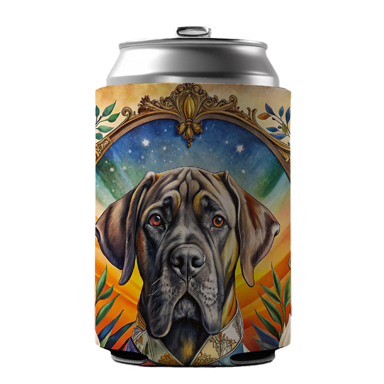 Mastiff Dog French Bohemian Art Can Cooler Beer Soda Drink Insulated Holder Sleeve Hugger