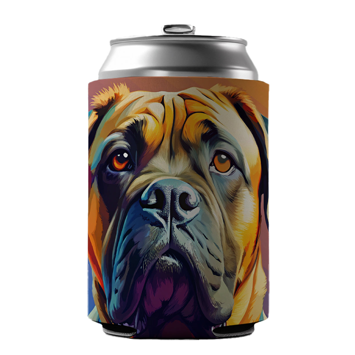 Mastiff Dog Pop Art Can Cooler Beer Soda Drink Insulated Holder Sleeve Hugger