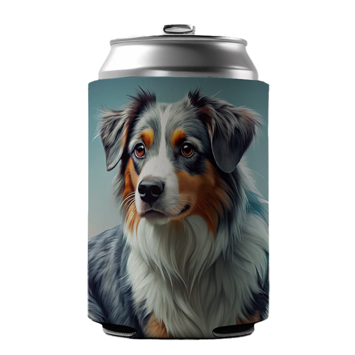 Miniature American Shepherd Dog Contemporary Art Can Cooler Beer Soda Drink Insulated Holder Sleeve Hugger