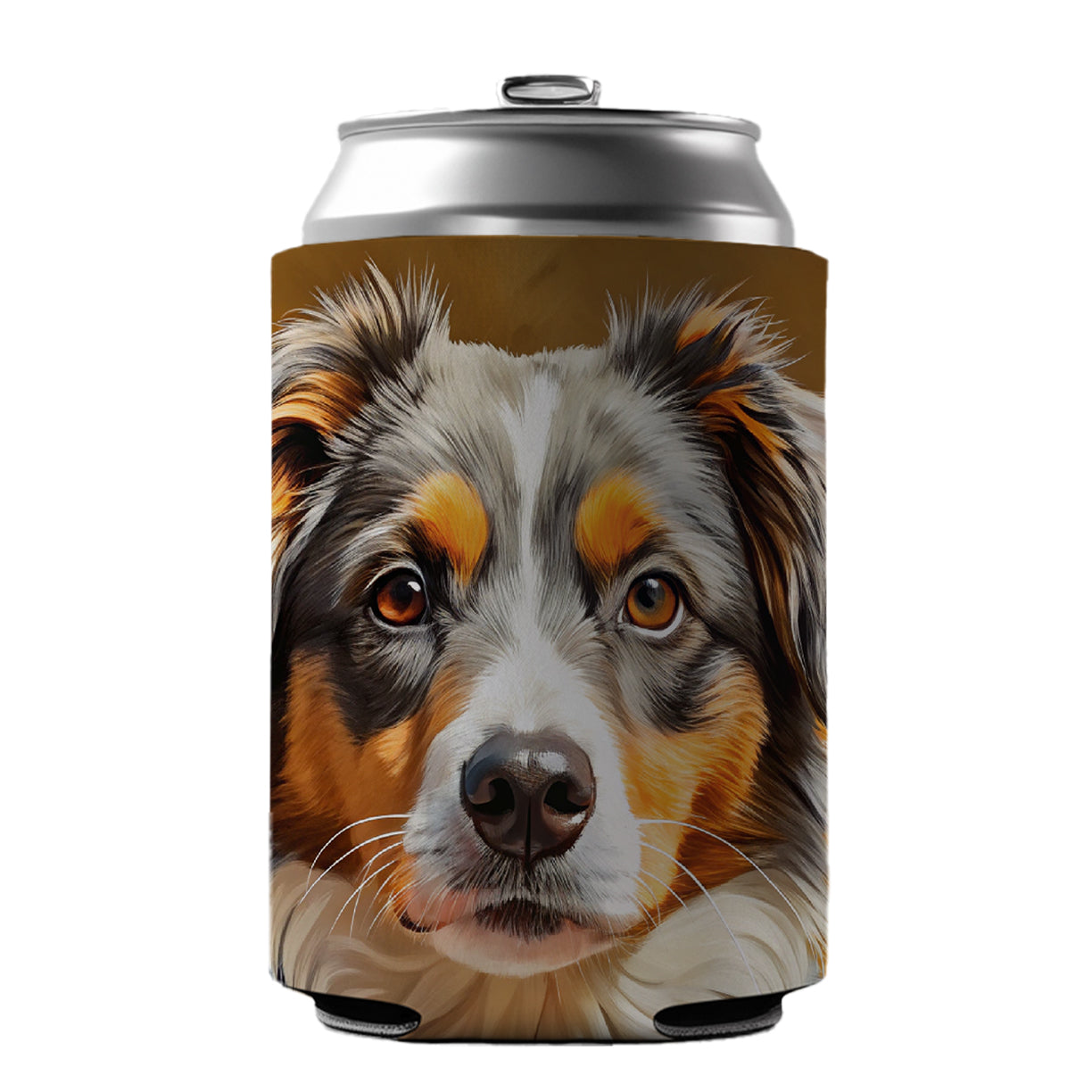 Miniature American Shepherd Dog Pop Art Can Cooler Beer Soda Drink Insulated Holder Sleeve Hugger