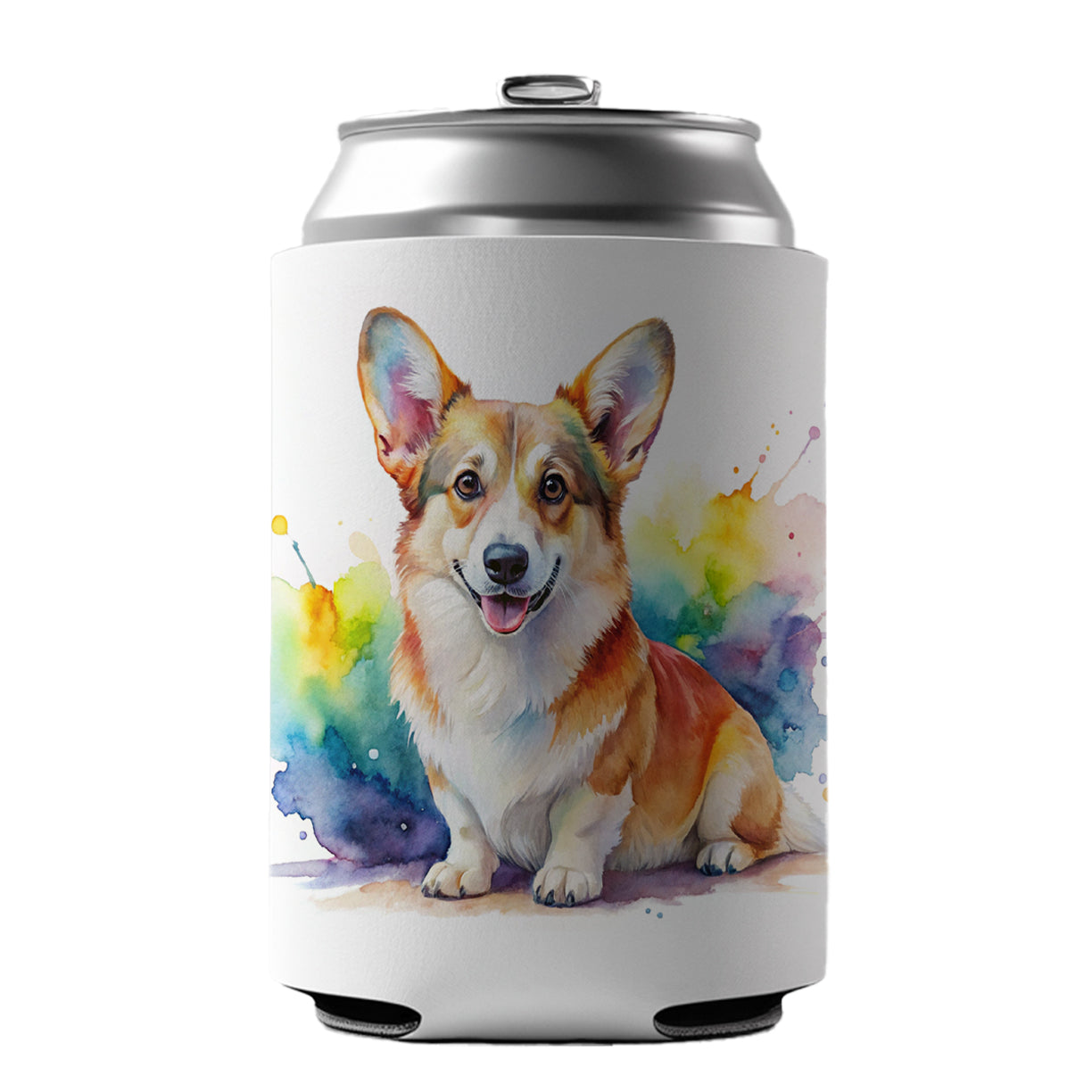 Pembroke Welsh Corgi Dog Watercolor Style Can Cooler Beer Soda Drink Insulated Holder Sleeve Hugger