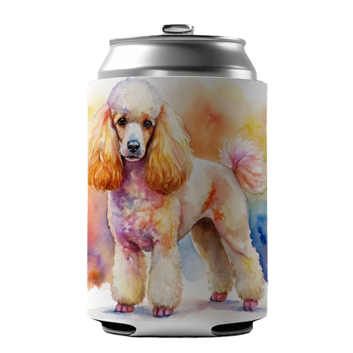 Poodle Dog Watercolor Style Can Cooler Beer Soda Drink Insulated Holder Sleeve Hugger
