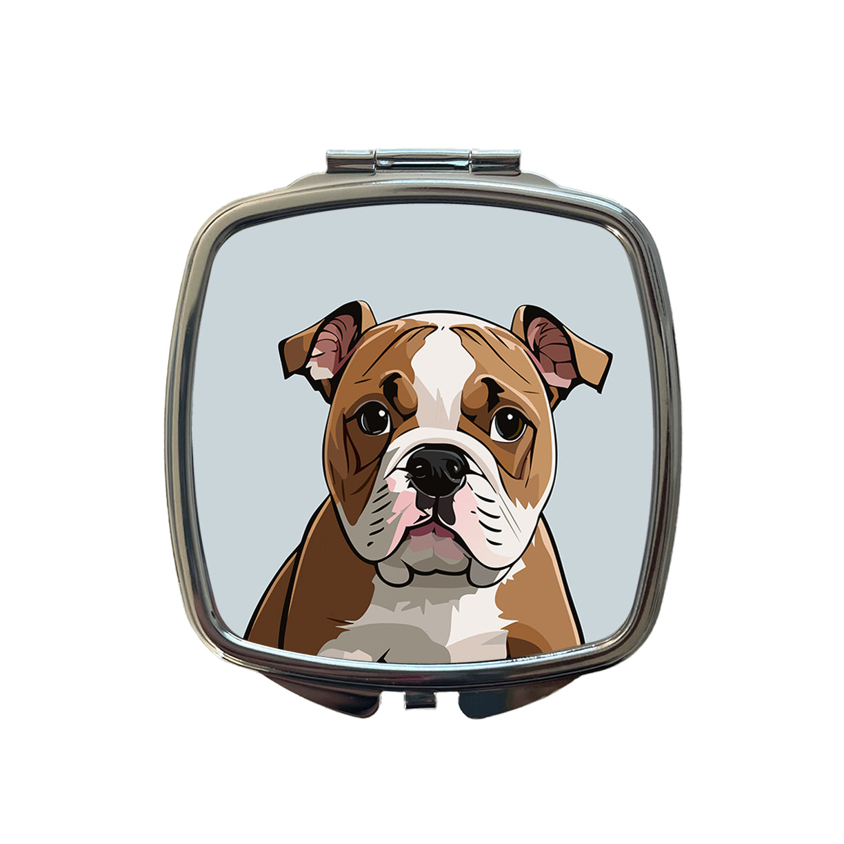 American Bulldog Staring Small Travel Purse Handbag Pocket Makeup Compact Mirror