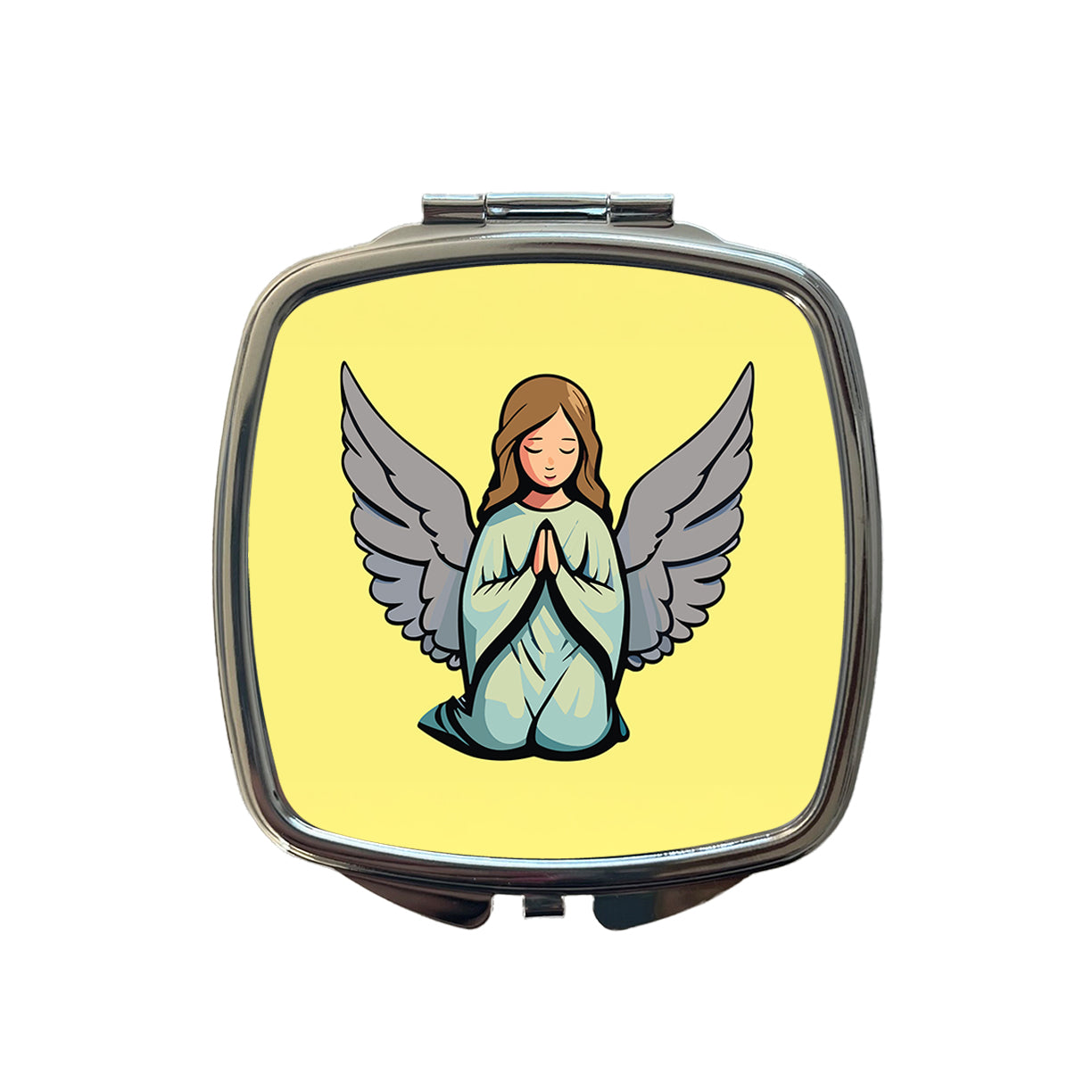 Angel Praying Christian Small Travel Purse Handbag Pocket Makeup Compact Mirror
