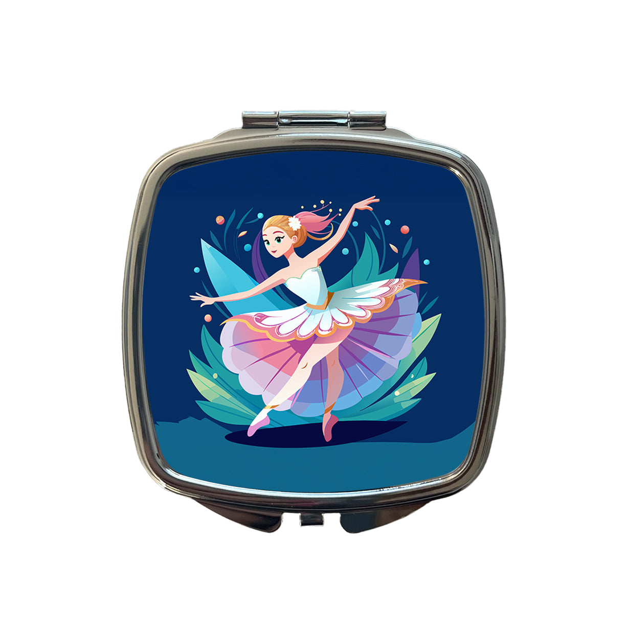 Ballerina Ballet Dancer Cute Small Travel Purse Handbag Pocket Makeup Compact Mirror