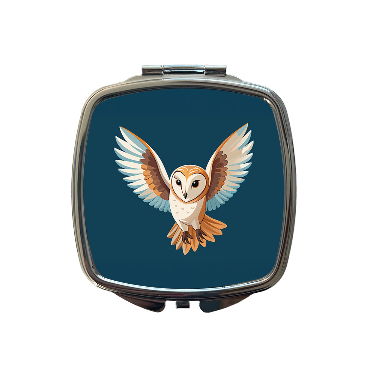 Barn Owl Bird Flying Small Travel Purse Handbag Pocket Makeup Compact Mirror