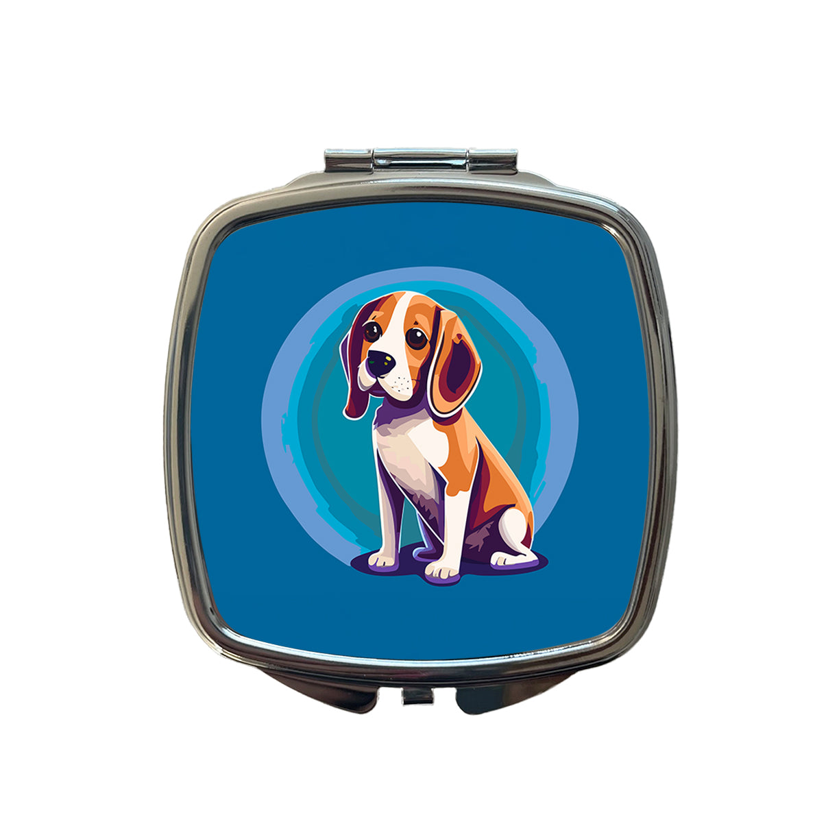 Beagle Dog Sitting Small Travel Purse Handbag Pocket Makeup Compact Mirror