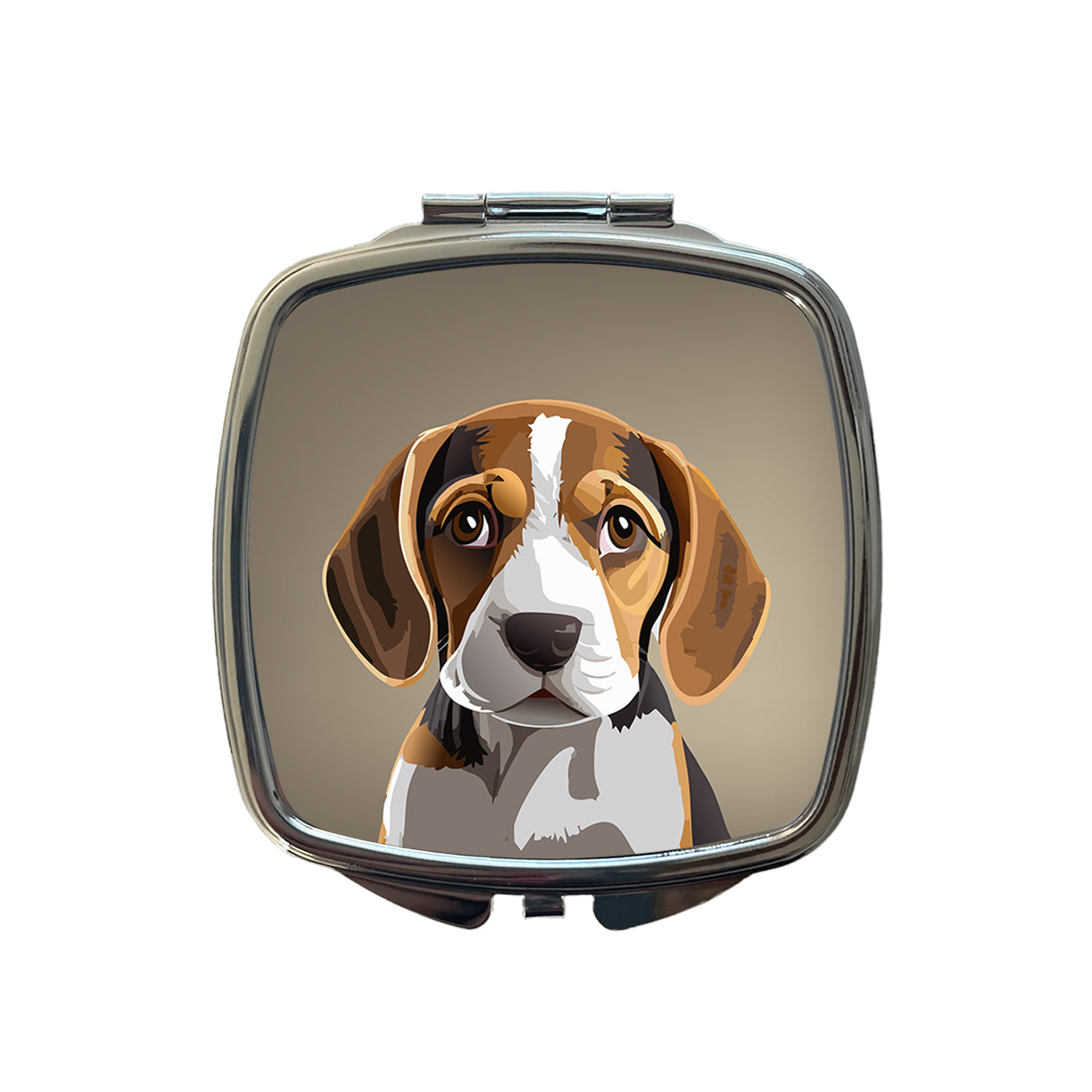 Beagle Dog Staring Small Travel Purse Handbag Pocket Makeup Compact Mirror