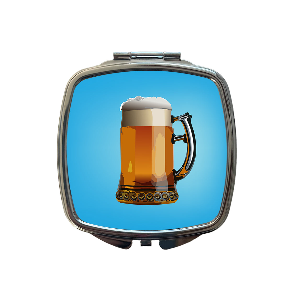 Beer Mug Stein German Small Travel Purse Handbag Pocket Makeup Compact Mirror
