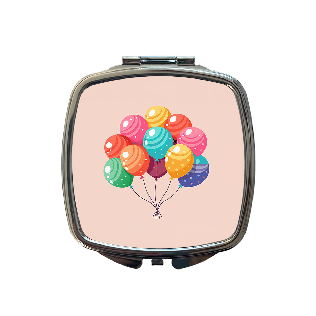 Birthday Balloons Happy Small Travel Purse Handbag Pocket Makeup Compact Mirror