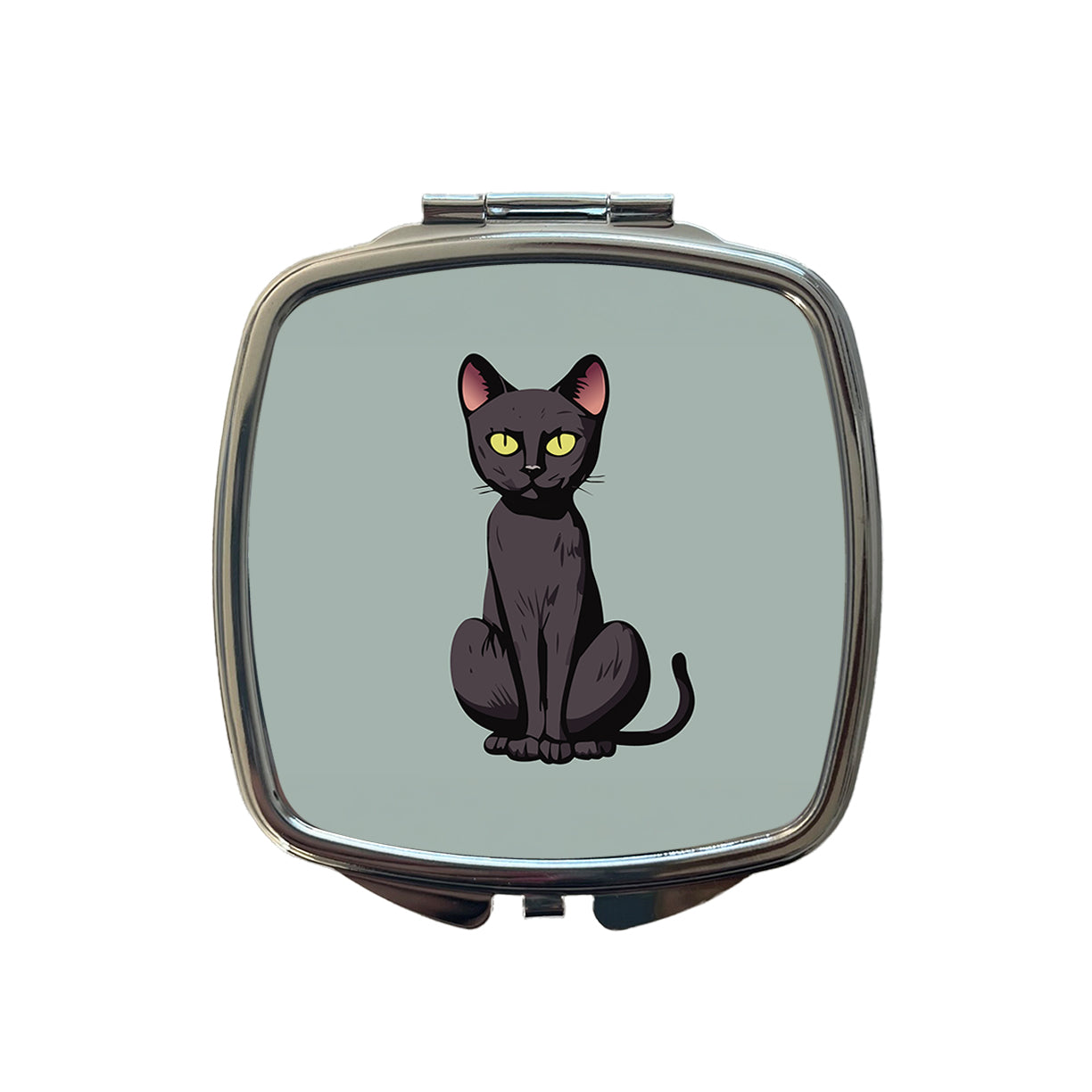 Black Bombay Cat Sitting Small Travel Purse Handbag Pocket Makeup Compact Mirror
