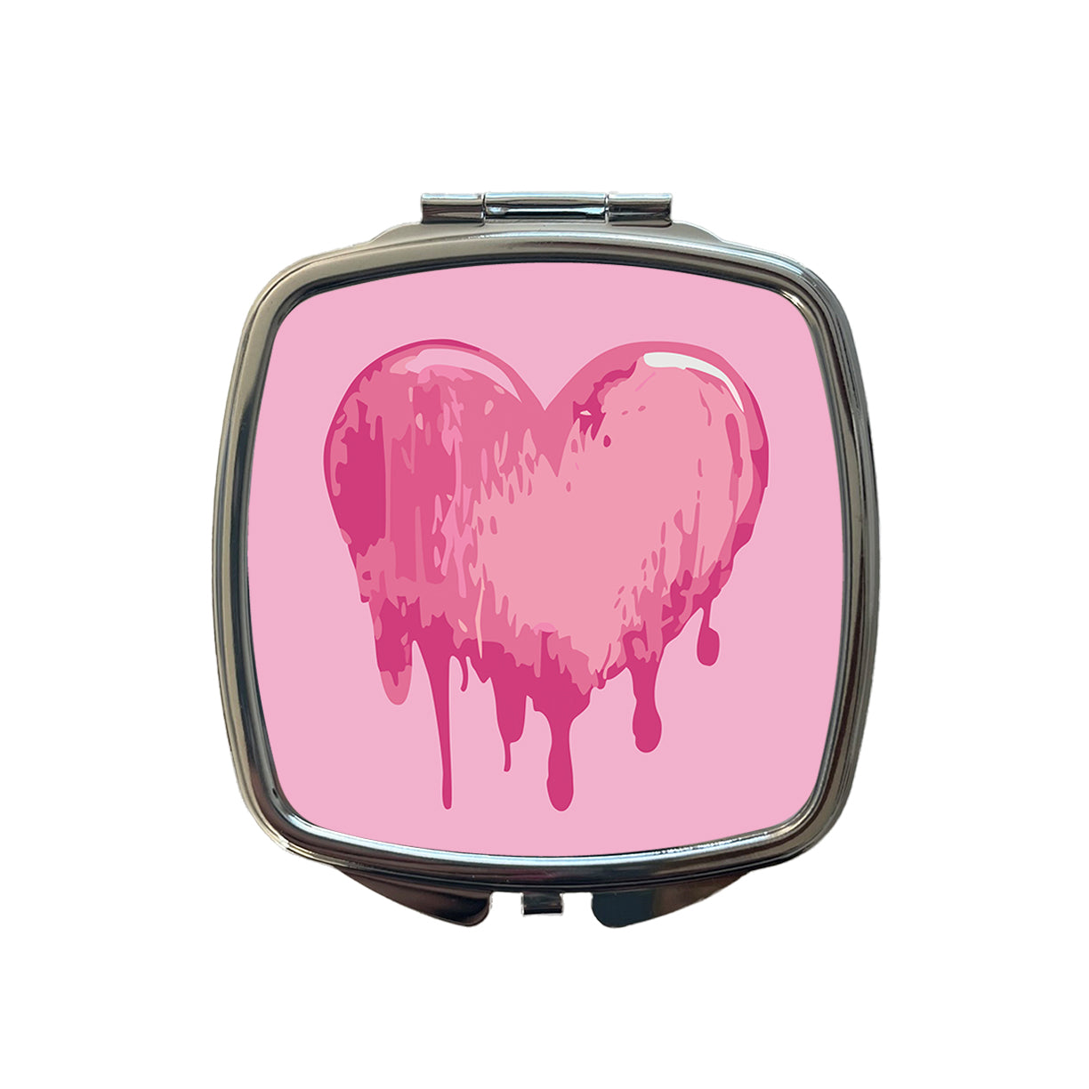 Bleeding Heart Pink Small Travel Purse Handbag Pocket Makeup Compact Mirror