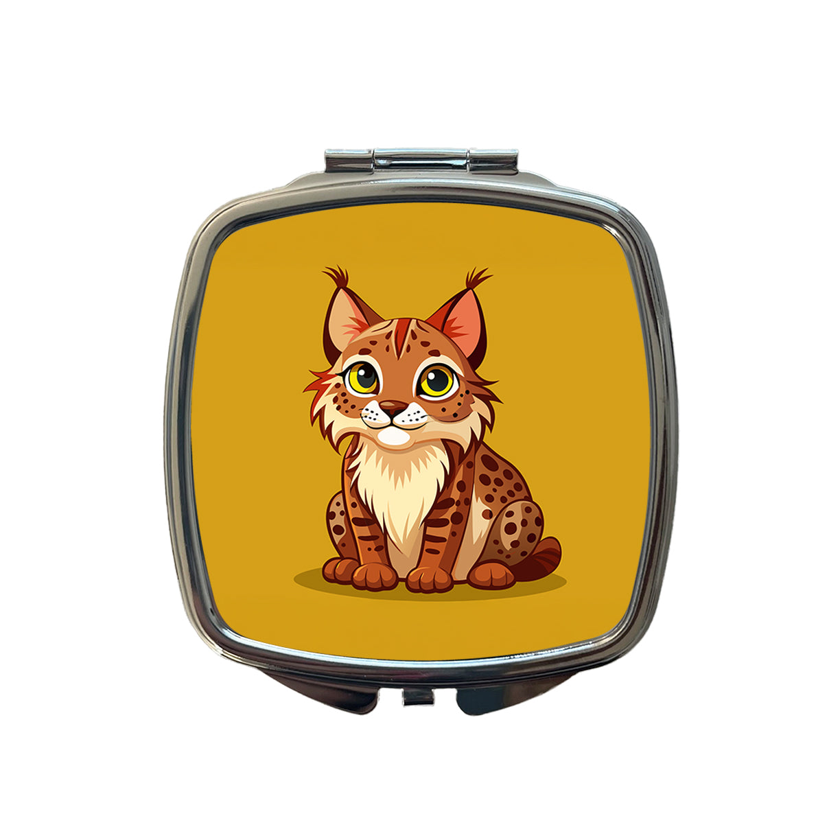 Bobcat Cute Small Travel Purse Handbag Pocket Makeup Compact Mirror