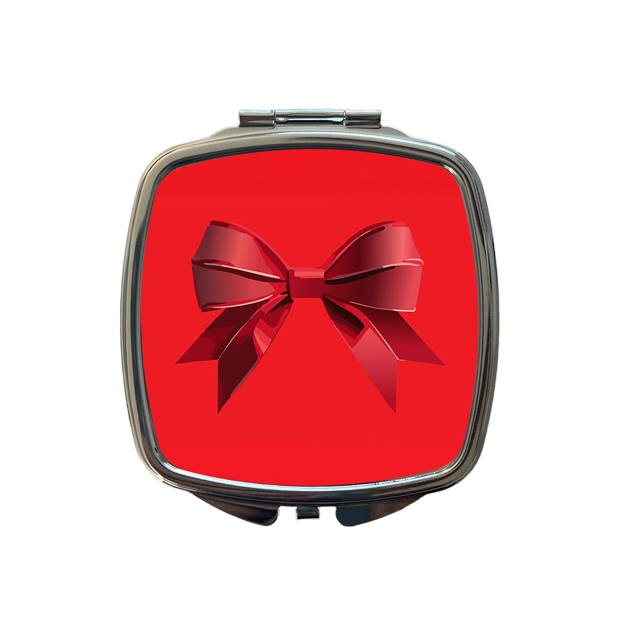 Bow Cheerleading Coquette Red Small Travel Purse Handbag Pocket Makeup Compact Mirror