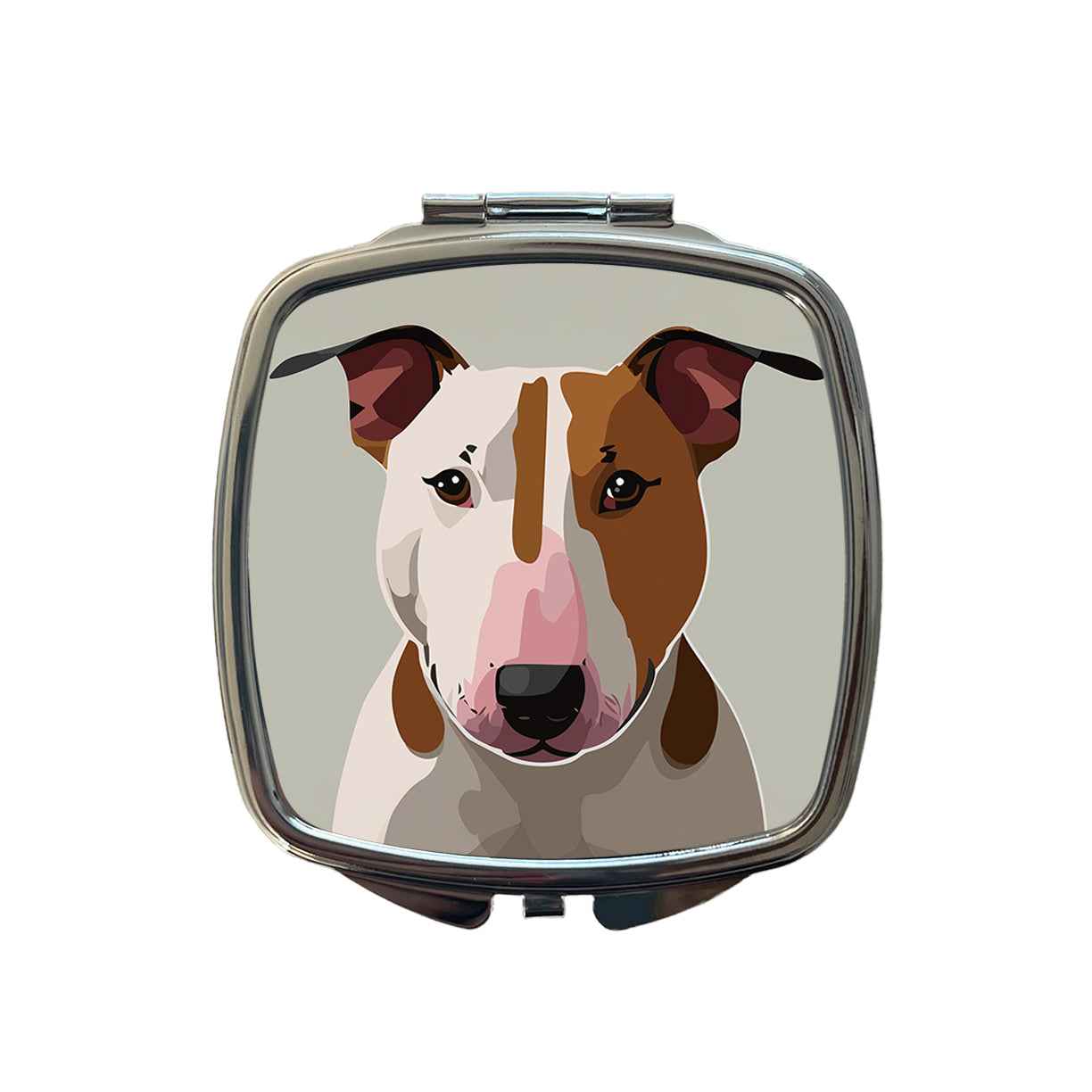 Bull Terrier Dog Staring Small Travel Purse Handbag Pocket Makeup Compact Mirror