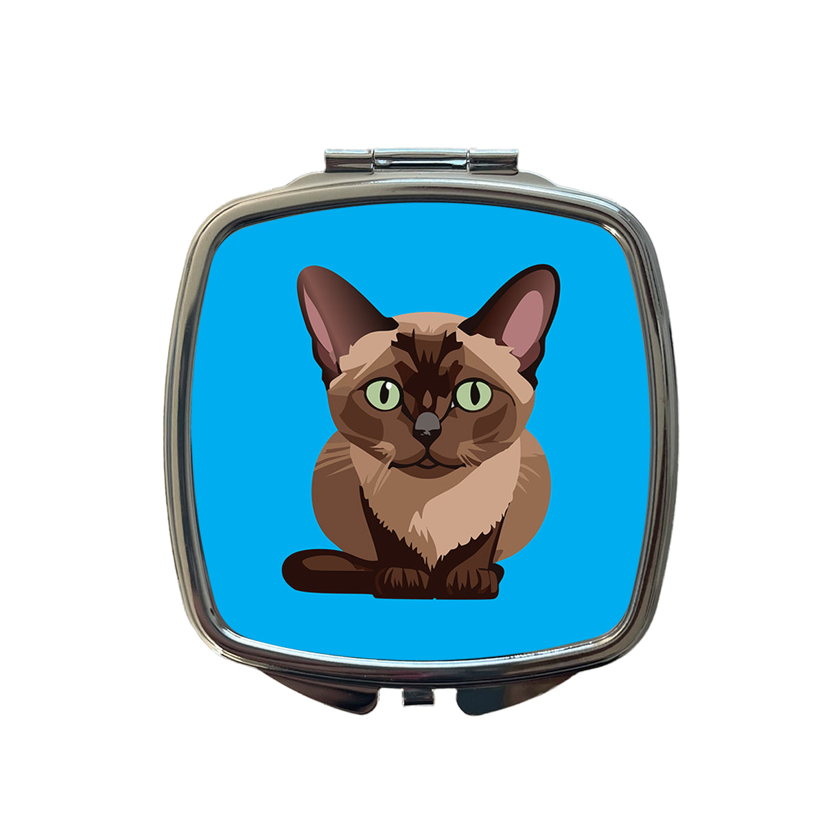 Burmese Cat Crouched Small Travel Purse Handbag Pocket Makeup Compact Mirror