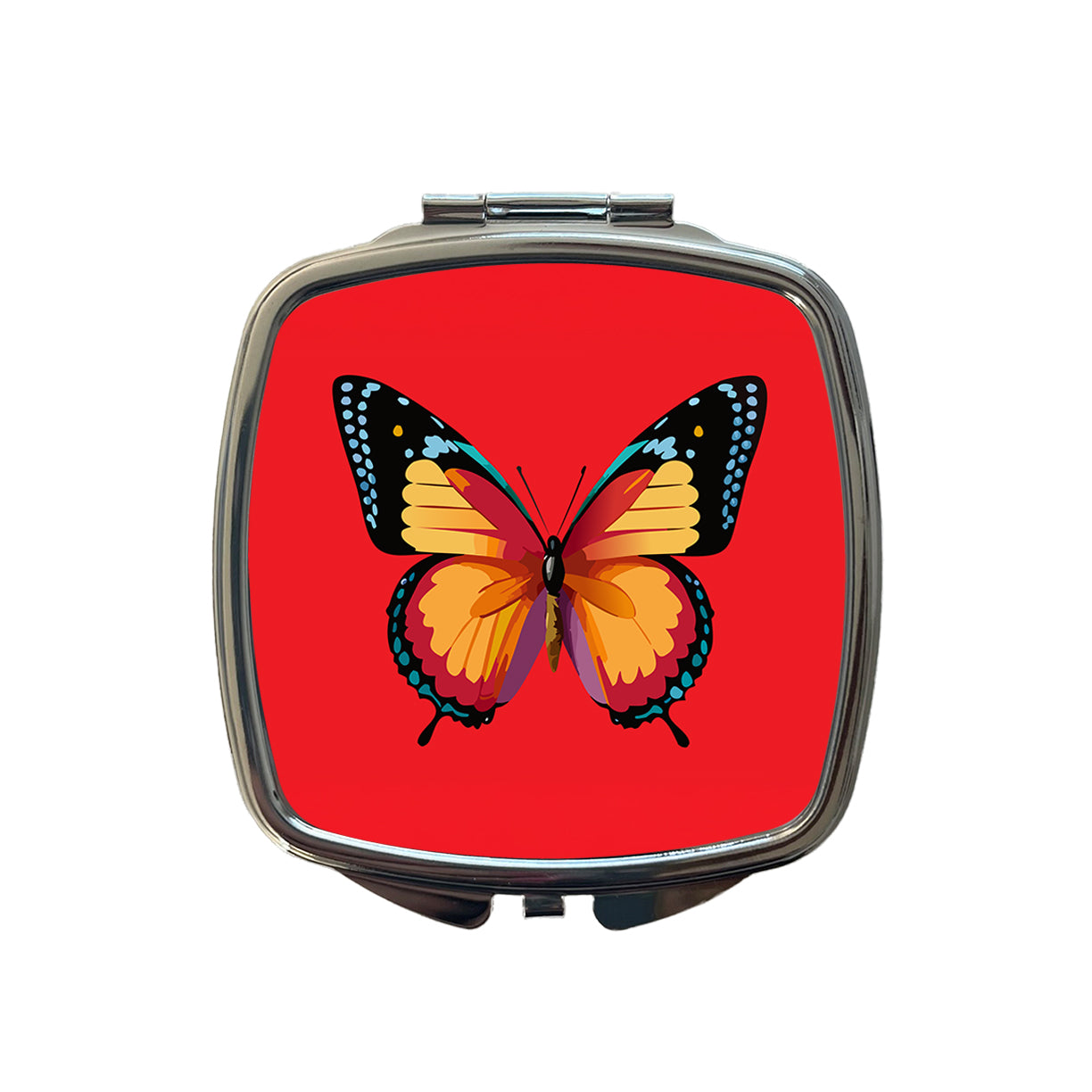 Butterfly Colorful Small Travel Purse Handbag Pocket Makeup Compact Mirror
