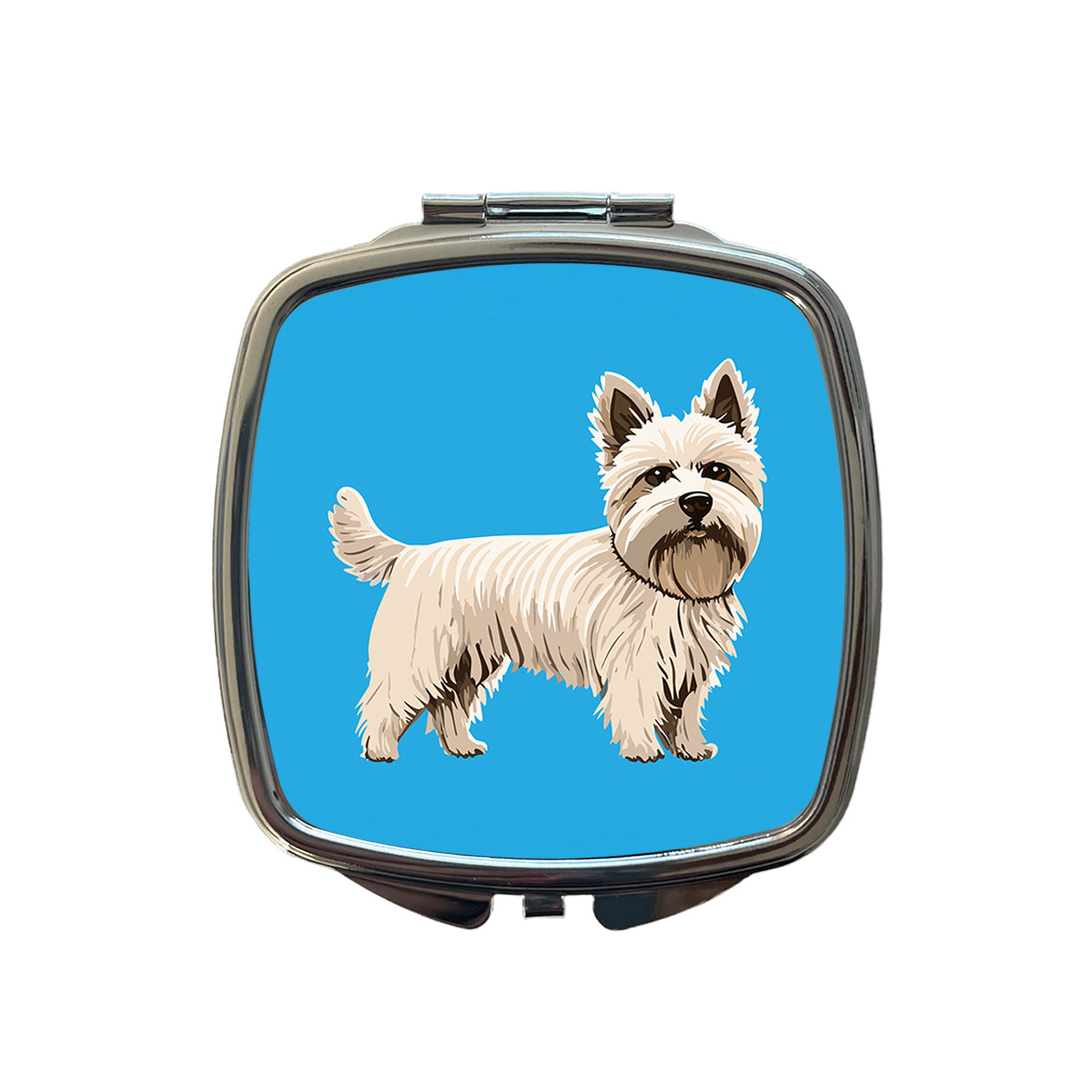 Cairn Terrier Dog Standing Small Travel Purse Handbag Pocket Makeup Compact Mirror