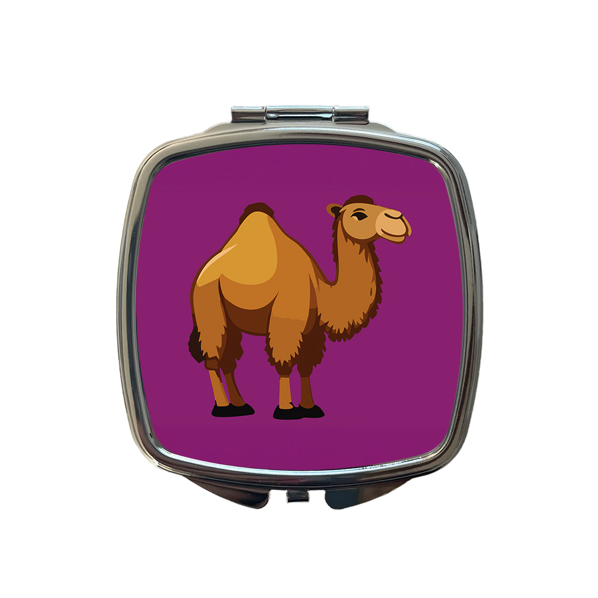 Camel Cute Profile Small Travel Purse Handbag Pocket Makeup Compact Mirror