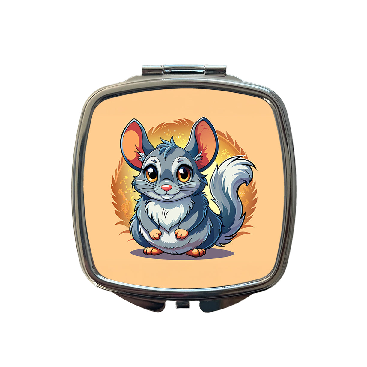 Chinchilla Cute Small Travel Purse Handbag Pocket Makeup Compact Mirror