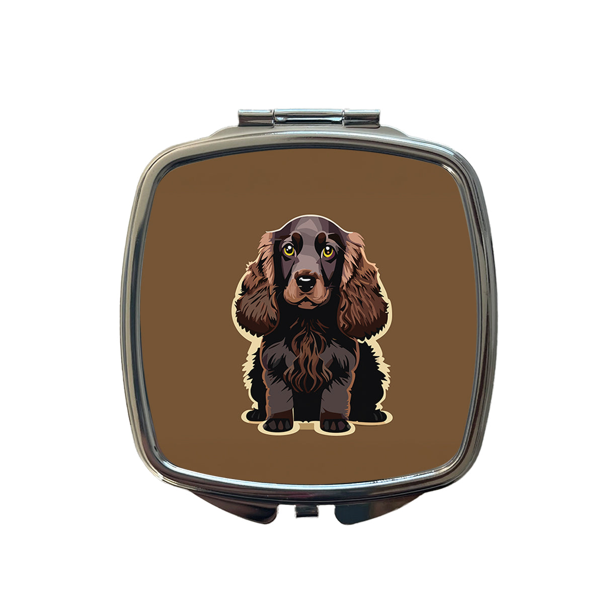 Cocker Spaniel Dark Standing Small Travel Purse Handbag Pocket Makeup Compact Mirror