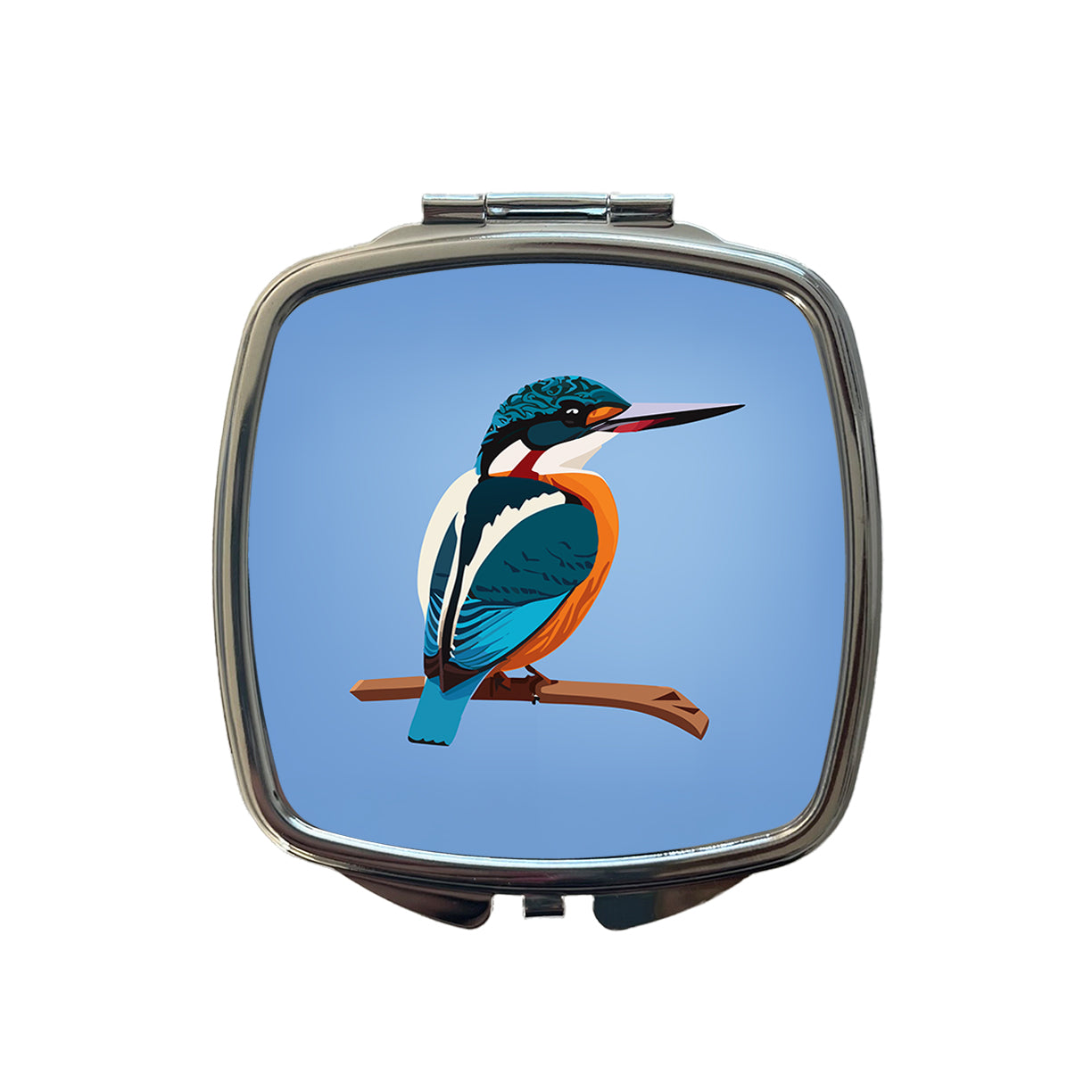 Common Kingfisher Bird Small Travel Purse Handbag Pocket Makeup Compact Mirror