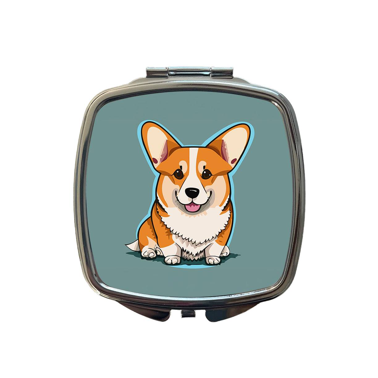 Corgi Dog Sitting Small Travel Purse Handbag Pocket Makeup Compact Mirror