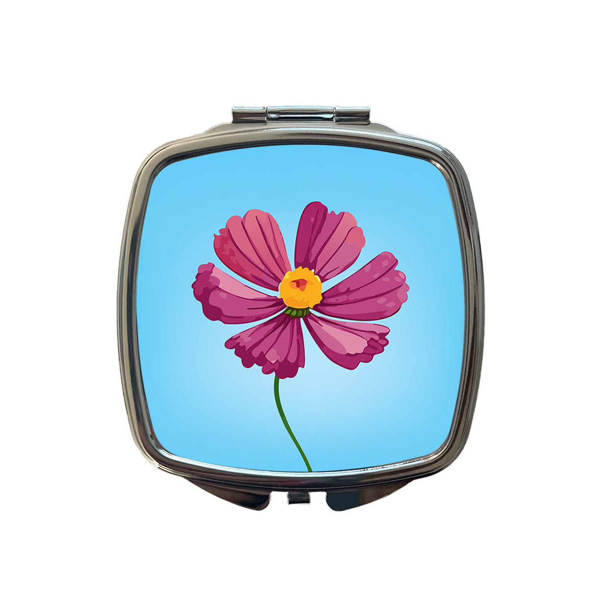 Cosmos Flower Pink Small Travel Purse Handbag Pocket Makeup Compact Mirror