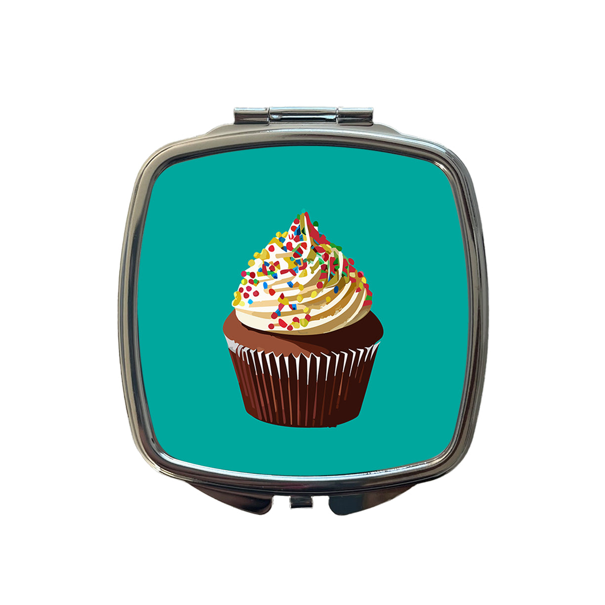 Cupcake with Sprinkles Birthday Celebration Small Travel Purse Handbag Pocket Makeup Compact Mirror