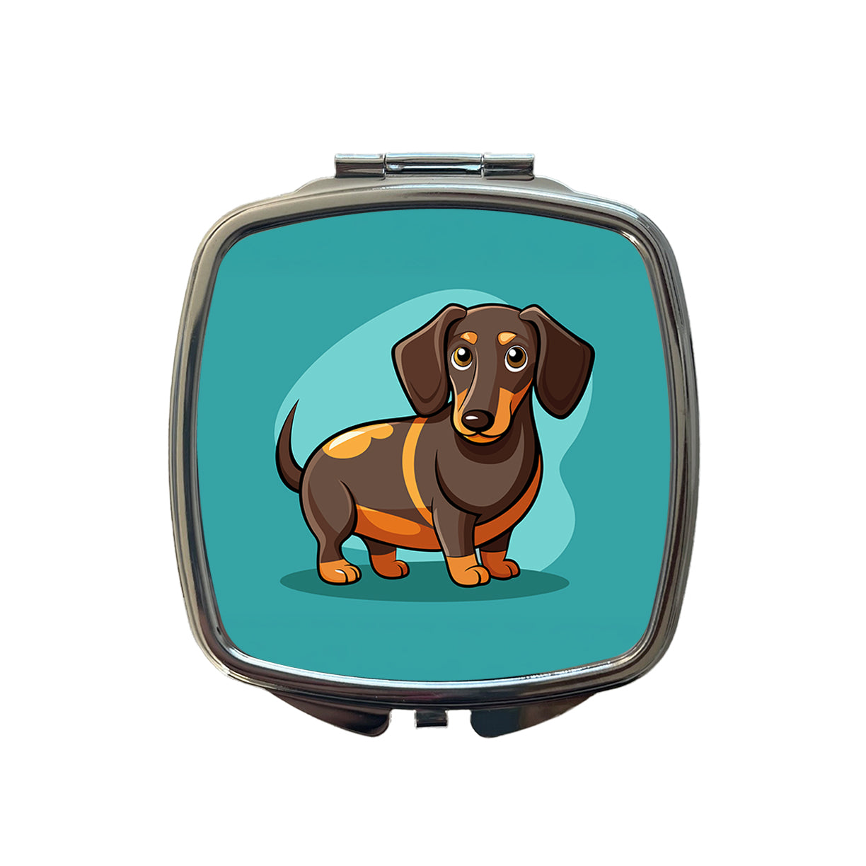 Dachshund Dog Profile Small Travel Purse Handbag Pocket Makeup Compact Mirror