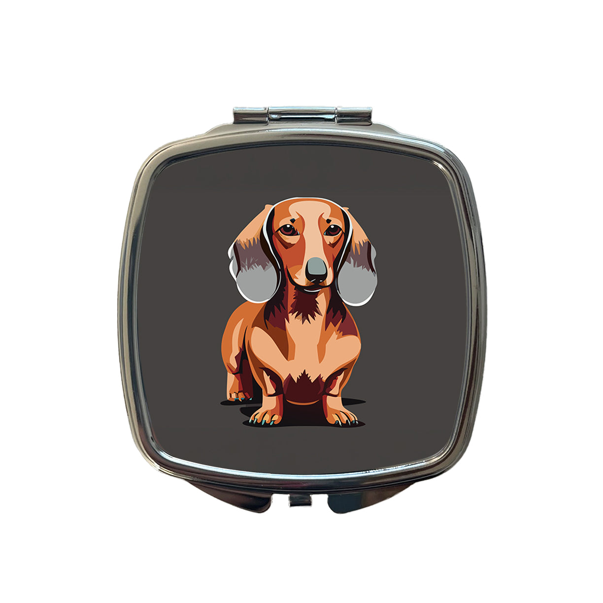 Dachshund Dog Standing Small Travel Purse Handbag Pocket Makeup Compact Mirror