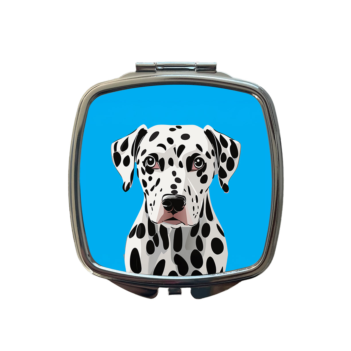 Dalmatian Dog Head Staring Small Travel Purse Handbag Pocket Makeup Compact Mirror