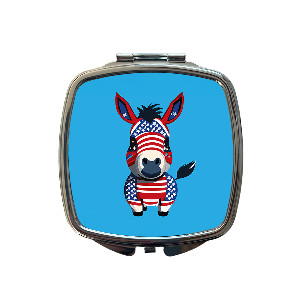 Democrat Donkey Patriotic Liberal Vote Cute Small Travel Purse Handbag Pocket Makeup Compact Mirror