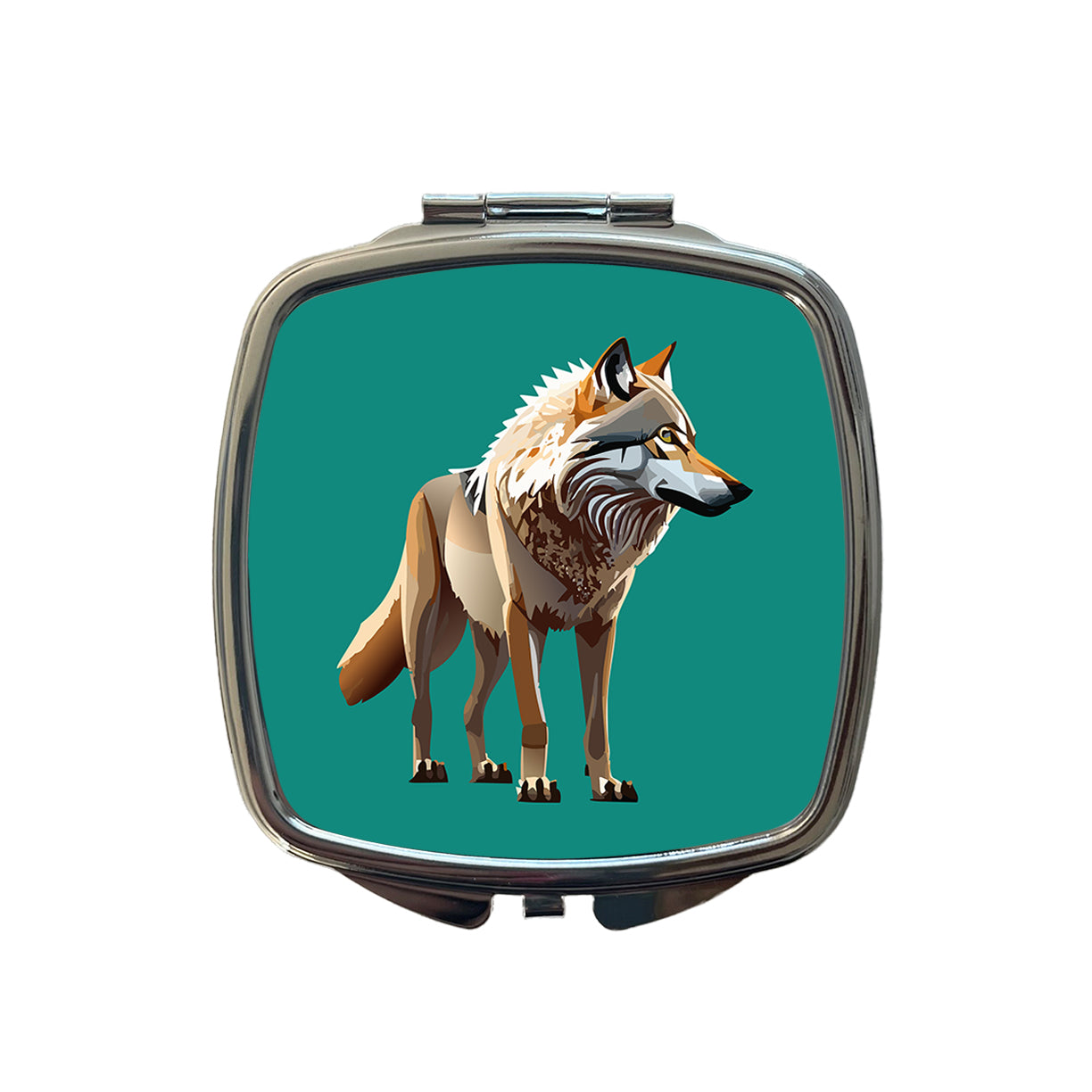 Dire Wolf Standing Small Travel Purse Handbag Pocket Makeup Compact Mirror