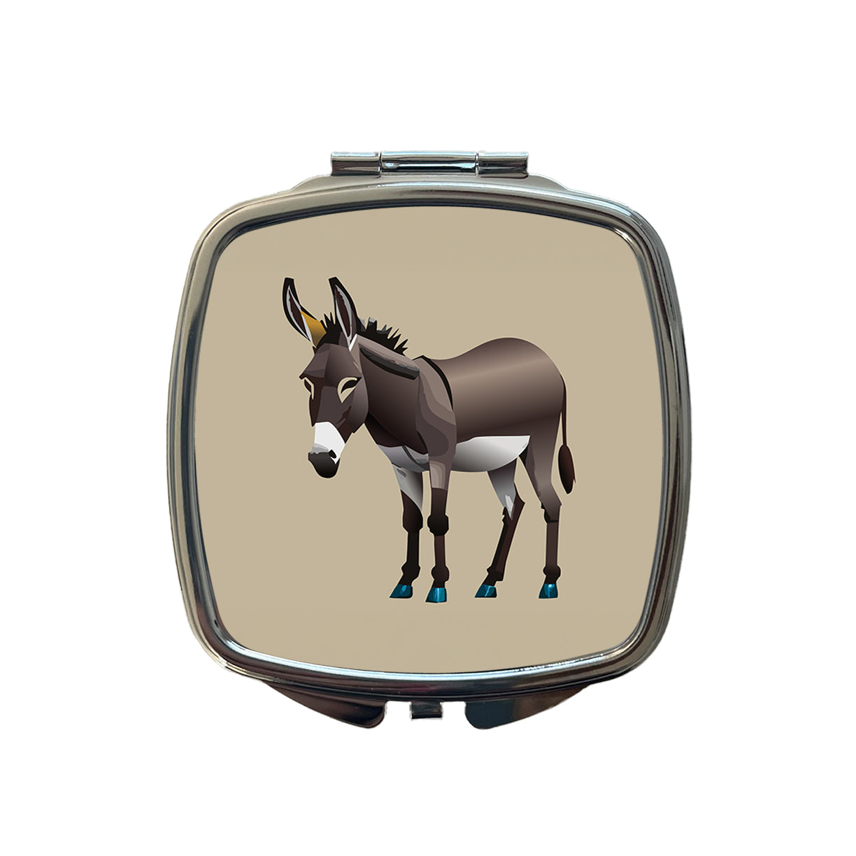 Donkey Standing Small Travel Purse Handbag Pocket Makeup Compact Mirror