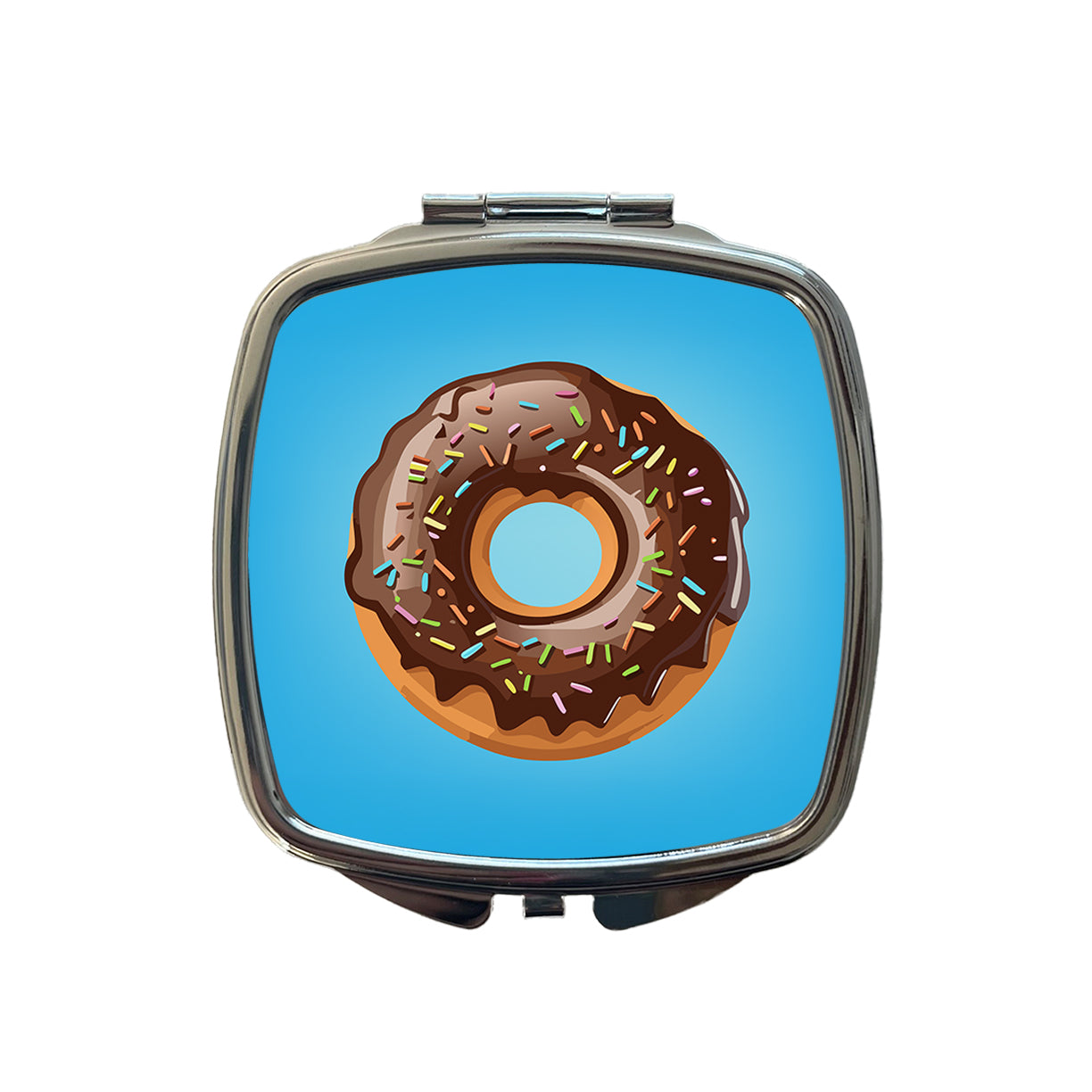 Donut Chocolate Sprinkles Small Travel Purse Handbag Pocket Makeup Compact Mirror