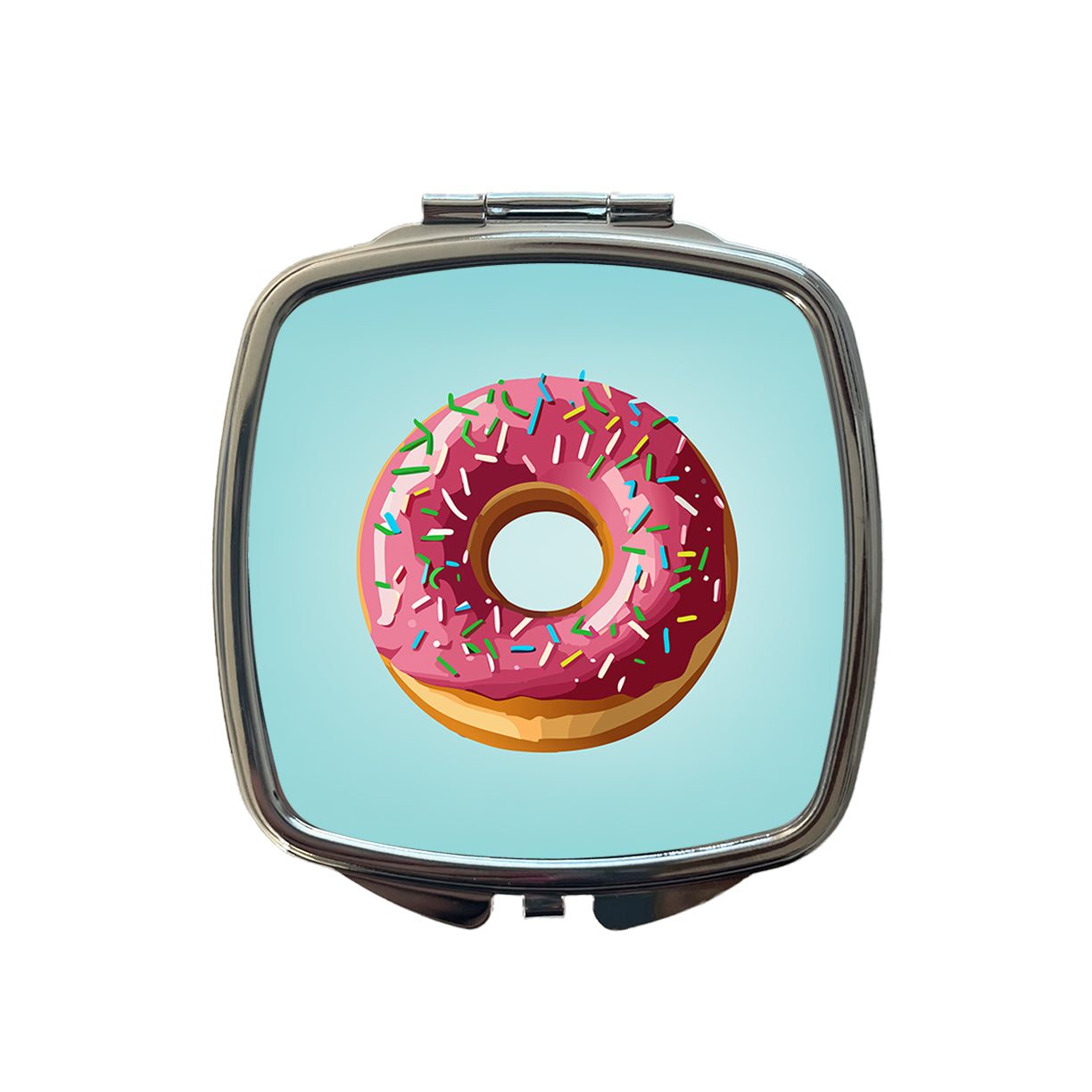 Donut Pink Sprinkles Small Travel Purse Handbag Pocket Makeup Compact Mirror