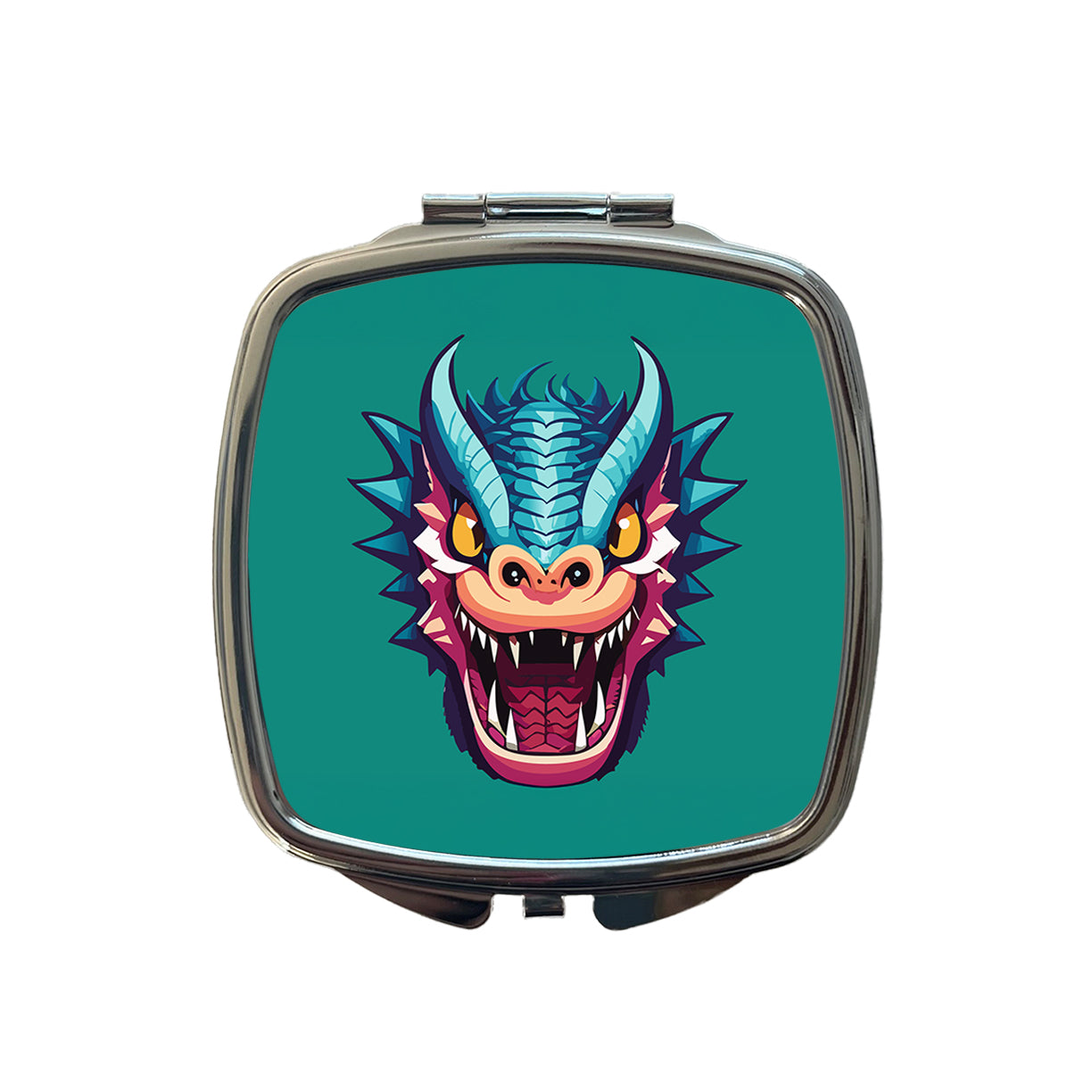 Dragon Face Angry Blue Small Travel Purse Handbag Pocket Makeup Compact Mirror