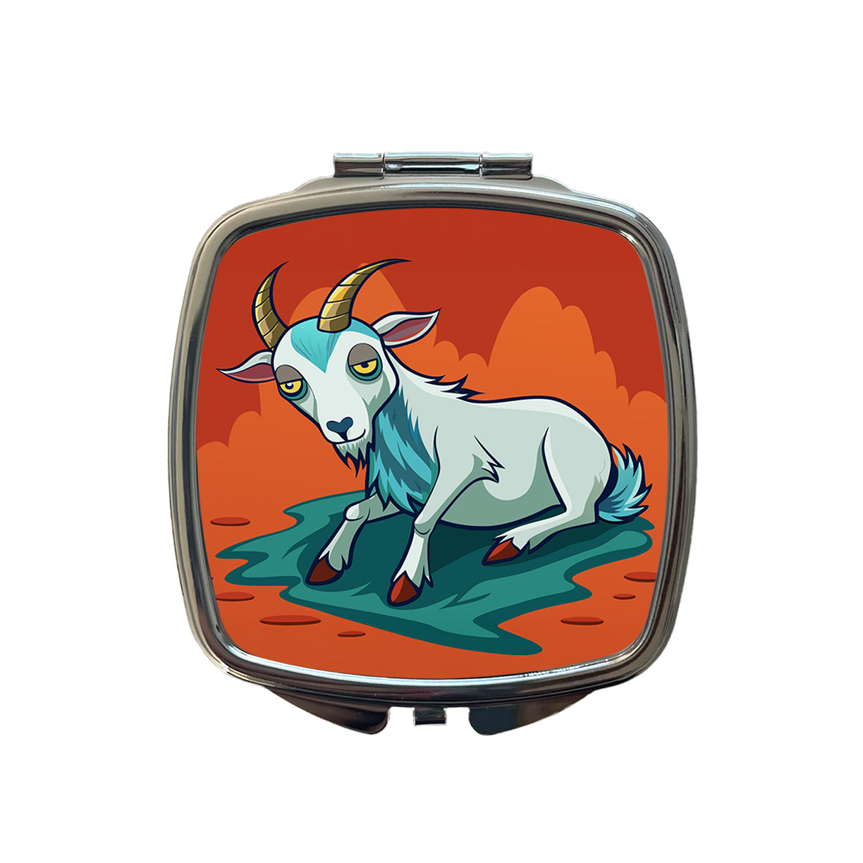 Fainting Goat Funny Small Travel Purse Handbag Pocket Makeup Compact Mirror